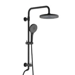 2-Handle Claw Foot Tub Faucet With 8" Rainfall Shower Head Shower System 3-Setting Handheld Sprayer In. Matte Black