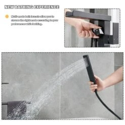 Single-Handle Free Standing Claw Foot Freestanding Tub Faucet With Handheld Shower In. Matte Black -Tahanbath matte black tahanbath claw foot tub faucets zk ct msab512mb 31 1000