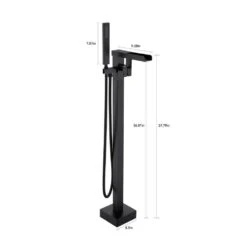 Single-Handle Free Standing Claw Foot Freestanding Tub Faucet With Handheld Shower In. Matte Black -Tahanbath matte black tahanbath claw foot tub faucets zk ct msab512mb c3 1000