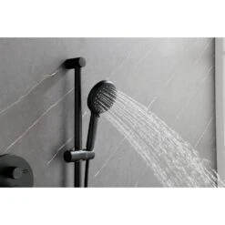1-Spray Dual Shower System 2.5 GPM With Shower Head,Hand Shower, Slide Bar Bodysprays In Matte Black -Tahanbath matte black tahanbath dual shower heads y w2287 141182 31 1000