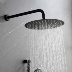 1-Spray Dual Shower System 2.5 GPM With Shower Head,Hand Shower, Slide Bar Bodysprays In Matte Black -Tahanbath matte black tahanbath dual shower heads y w2287 141182 44 1000