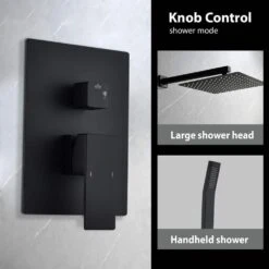 1-Spray Patterns Shower Head With Dual Wall Mount 1.5 GPM In Matte Black 12 1-Spray Patterns Shower Head With Dual Wall Mount 1.5 GPM In Matte Black -Tahanbath matte black tahanbath dual shower heads y w928104979 fa 1000