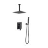 1-Spray Patterns Shower Head With Dual Ceiling Mount1.5 GPM In Matte Black
