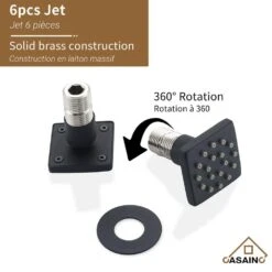 3-Spray 1.8 GPM Ceiling Mount Dual Square Handheld Shower Set In Matte Black -Tahanbath matte black tahanbath dual shower heads z 102009eb 1 76 1000