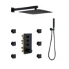1-Spray 1.8 GPM High Pressure Ceiling Mount Dual Shower Head/Handheld Shower Combo In Matte Black