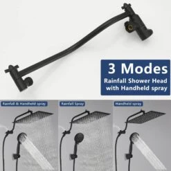 7-spray Dual Shower Head And Handheld Shower Head In Matte Black -Tahanbath matte black tahanbath dual shower heads z hs281 66b 44 1000