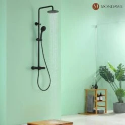 1-Spray 8 In. Wall Mount 1.8 GPM Dual Shower Head And Handheld Shower Head In Matte Black -Tahanbath matte black tahanbath dual shower heads z sc418a mb 1f 1000