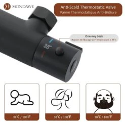 1-Spray 8 In. Wall Mount 1.8 GPM Dual Shower Head And Handheld Shower Head In Matte Black -Tahanbath matte black tahanbath dual shower heads z sc418a mb 76 1000