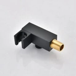 2-Spray 2.5 GPM Ceiling Mounted Dual Shower System Combo Set With Handheld And 10 In. Shower Head Matte Black -Tahanbath matte black tahanbath dual shower heads z th6006 10mb 4f 1000