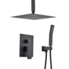 2-Spray 2.5 GPM Ceiling Mounted Dual Shower System Combo Set With Handheld And 10 In. Shower Head Matte Black