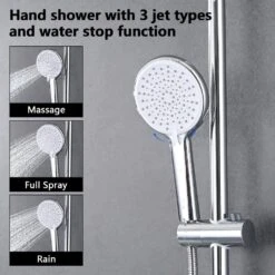 3-Spray Patterns Freestanding Round Dual Handheld Shower Head 1.8 GPM In Matte Black 12 3-Spray Patterns Freestanding Round Dual Handheld Shower Head 1.8 GPM In Matte Black -Tahanbath matte black tahanbath dual shower heads z w1219p264020 44 1000