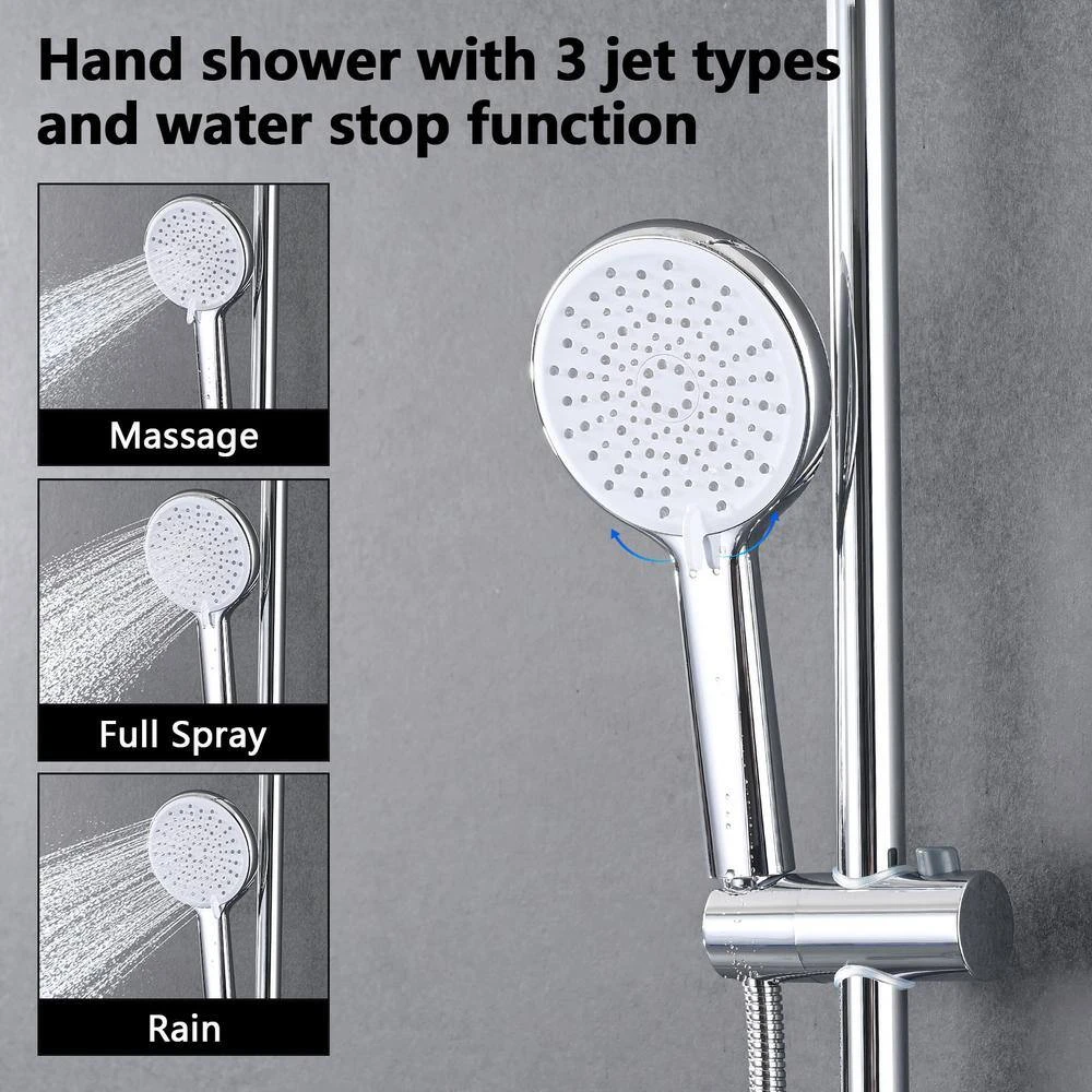3-Spray Patterns Freestanding Round Dual Handheld Shower Head 1.8 GPM In Matte Black 5 3-Spray Patterns Freestanding Round Dual Handheld Shower Head 1.8 GPM In Matte Black - Image 5