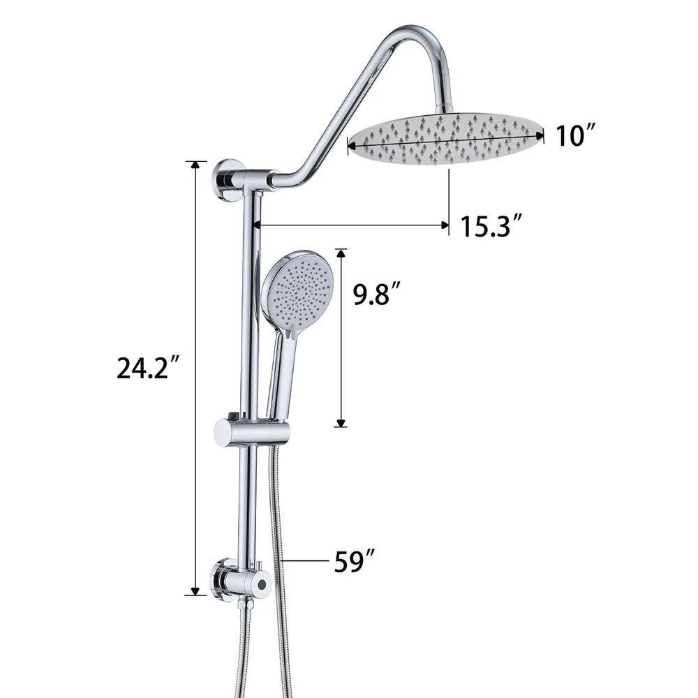 3-Spray Patterns Freestanding Round Dual Handheld Shower Head 1.8 GPM In Matte Black 2 3-Spray Patterns Freestanding Round Dual Handheld Shower Head 1.8 GPM In Matte Black - Image 2