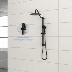 5-spray 10 In. Ceiling Mount 1.8 GPM Dual Shower Head And Handheld Shower Head In Matte Black -Tahanbath matte black tahanbath dual shower heads z w1243134222 fa 1000