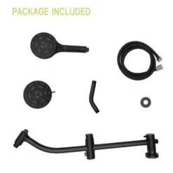 8-spray Dual 4.7 In. Wall Mount 1.8 GPM Shower Head And Handheld Shower Head In Matte Black -Tahanbath matte black tahanbath dual shower heads z w124362274 44 1000