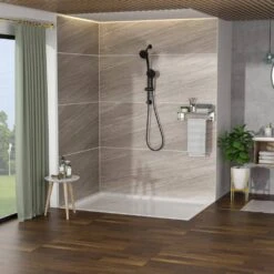 8-spray Dual 4.7 In. Wall Mount 1.8 GPM Shower Head And Handheld Shower Head In Matte Black -Tahanbath matte black tahanbath dual shower heads z w124362274 fa 1000