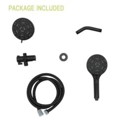 8-spray 4.7 In. Wall Mount 1.8 GPM Dual Shower Head And Handheld Shower Head In Matte Black -Tahanbath matte black tahanbath dual shower heads z w124362290 c3 1000
