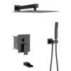 1-spray 10 In. Ceiling Mount 1.8 GPM Dual Shower Head And Handheld Shower Head In Matte Black