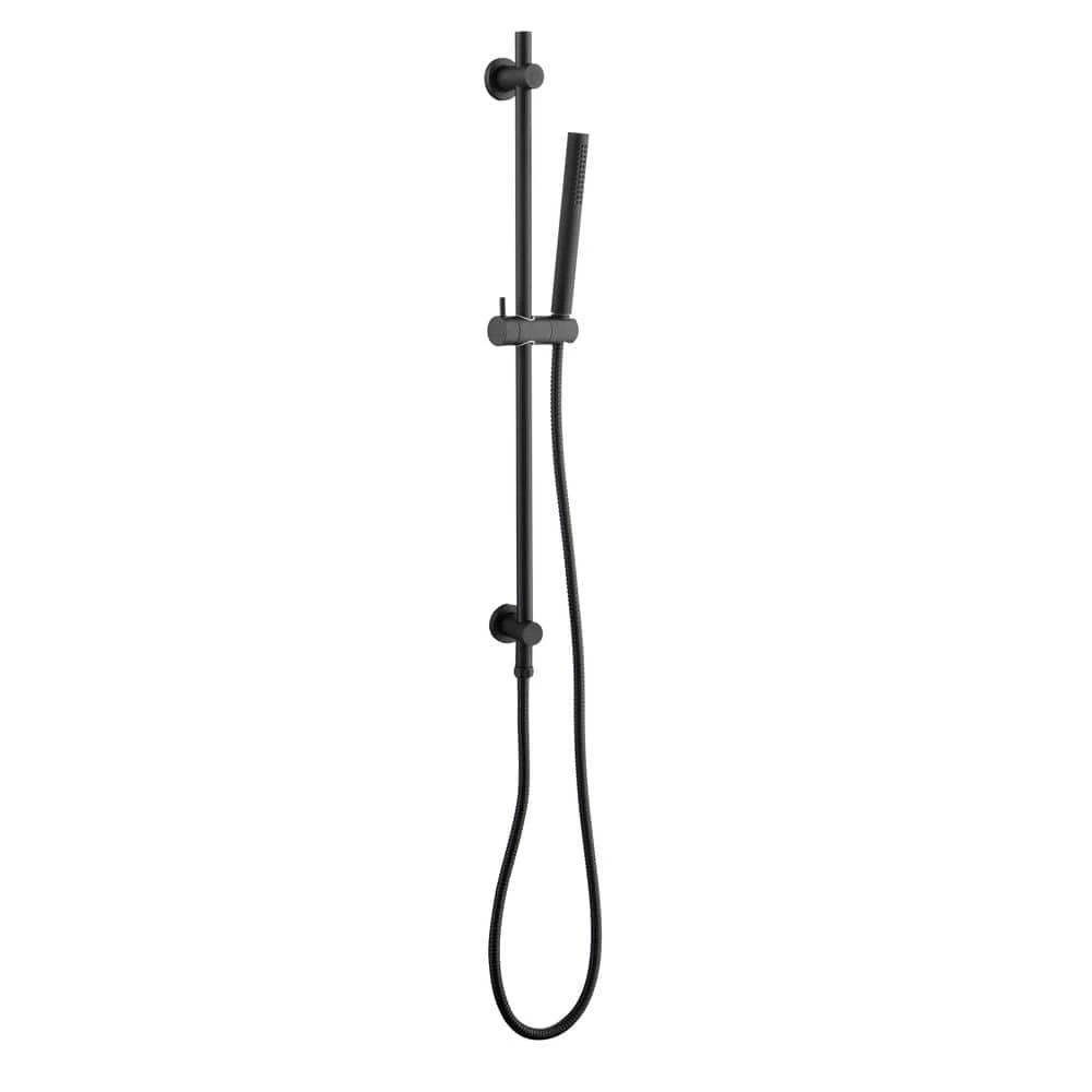 1 -Spray Patterns 0 In. 2 GPM Rain Wall Mount Dual Shower Heads With Handheld Shower System In Matte Black 1 1 -Spray Patterns 0 In. 2 GPM Rain Wall Mount Dual Shower Heads With Handheld Shower System In Matte Black