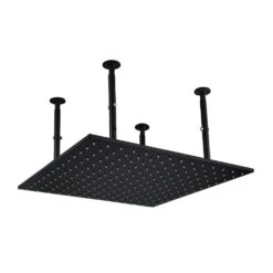 1-Spray Patterns 1.8GPM 19.68 In. Ceiling Mount Fixed Shower Head In Matte Black