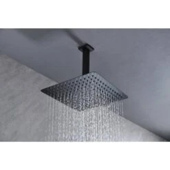 1-Spray Patterns With 2.5 GPM 0 In Ceiling Mount Rain Fixed Shower Head In Matte Black -Tahanbath matte black tahanbath fixed shower heads z w1272 64834 31 1000