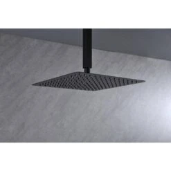 1-Spray Patterns With 2.5 GPM 0 In Ceiling Mount Rain Fixed Shower Head In Matte Black -Tahanbath matte black tahanbath fixed shower heads z w1272 64834 fa 1000