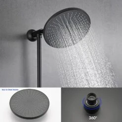 5-Spray Wall Mount Handheld Shower Head 1.8 GPM In Matte Black -Tahanbath matte black tahanbath handheld shower heads z w121952131 fa 1000
