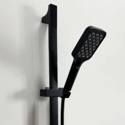 Wall-Mount Handshower Holder In Matte Black -Tahanbath matte black tahanbath handheld shower mounts z w928p206562 76 1000