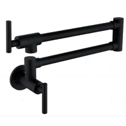 Wall Mounted Pot Filler With Swivel Spout In Matte Black -Tahanbath matte black tahanbath pot fillers q ybs pf662 mb c3 1000