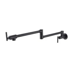 Double Handles Wall Mounted Pot Filler In Matte Black
