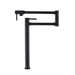 Deck Mount Pot Filler Faucet With Extension Shank In Matte Black