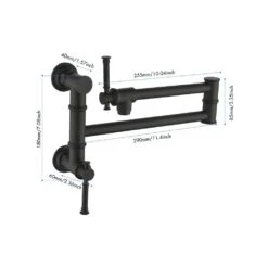 Wall Mount Pot Filler Faucet Wall Mount Pot Filler Faucet, Modern Brass Pot Filler 2-Attachment In Matte Black -Tahanbath matte black tahanbath pot fillers y w928 104082 4f 1000