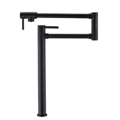 Freestanding Pot Filler Faucet With Extension Shank In Matte Black
