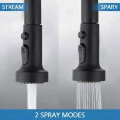 Single Handle Deck Mount Gooseneck Pull Down Sprayer Kitchen Faucet With Deckplate And Soap Dispenser In Matte Black 15 Single Handle Deck Mount Gooseneck Pull Down Sprayer Kitchen Faucet With Deckplate And Soap Dispenser In Matte Black -Tahanbath matte black tahanbath pull down kitchen faucets ms d3412mb i805mb zq 44 1000