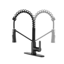 17.13 In Matte Black Kitchen Faucet With Soap Dispenser Single Handle 360 Degree Spout Swivel Kitchen Sink Faucet -Tahanbath matte black tahanbath pull down kitchen faucets z t3177p277522 44 1000