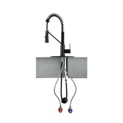 17.13 In Matte Black Kitchen Faucet With Soap Dispenser Single Handle 360 Degree Spout Swivel Kitchen Sink Faucet -Tahanbath matte black tahanbath pull down kitchen faucets z t3177p277522 4f 1000