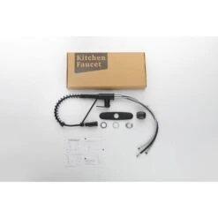 17.13 In Matte Black Kitchen Faucet With Soap Dispenser Single Handle 360 Degree Spout Swivel Kitchen Sink Faucet -Tahanbath matte black tahanbath pull down kitchen faucets z t3177p277522 66 1000