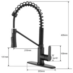 17.13 In Matte Black Kitchen Faucet With Soap Dispenser Single Handle 360 Degree Spout Swivel Kitchen Sink Faucet -Tahanbath matte black tahanbath pull down kitchen faucets z t3177p277522 c3 1000