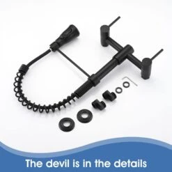 Double Handle Pull Down Sprayer Kitchen Faucet In Matte Black -Tahanbath matte black tahanbath pull down kitchen faucets z w122562738 76 1000