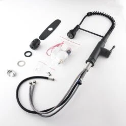 21 In. Touch Kitchen Faucet With Pull Down Sprayer In Black 360° Spout Swivel -Tahanbath matte black tahanbath pull down kitchen faucets z w2287p143151 1f 1000