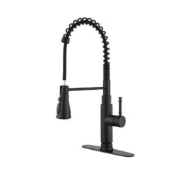 21 In. Touch Kitchen Faucet With Pull Down Sprayer In Black 360° Spout Swivel -Tahanbath matte black tahanbath pull down kitchen faucets z w2287p143151 66 1000