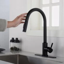 Touch Kitchen Faucet With Pull Down Sprayer -Tahanbath matte black tahanbath pull down kitchen faucets z w2287p182871 1f 1000