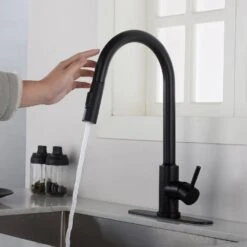 Touch Kitchen Faucet With Pull Down Sprayer -Tahanbath matte black tahanbath pull down kitchen faucets z w2287p182871 4f 1000