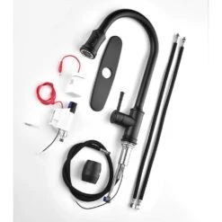 Matte Black Touch 16.53 In. H Pull Down Sprayer Kitchen Faucet With 360 ° Spout Swivel -Tahanbath matte black tahanbath pull down kitchen faucets z w928p318996 1f 1000