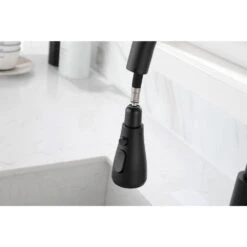 12 In. Kitchen Faucet With 360° Spout Swivel Pull Out Spraye In Matte Black -Tahanbath matte black tahanbath pull out kitchen faucets z w2287p184793 4f 1000