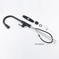 19.68 In Matte Black 360 Degree Spout Swivel Kitchen Faucet With Pull Out Spraye 13 19.68 In Matte Black 360 Degree Spout Swivel Kitchen Faucet With Pull Out Spraye -Tahanbath matte black tahanbath pull out kitchen faucets z w2287p319014 44 1000