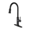 19.68 In Matte Black 360 Degree Spout Swivel Kitchen Faucet With Pull Out Spraye