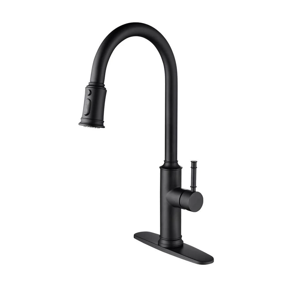 19.68 In Matte Black 360 Degree Spout Swivel Kitchen Faucet With Pull Out Spraye 1 19.68 In Matte Black 360 Degree Spout Swivel Kitchen Faucet With Pull Out Spraye
