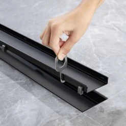 2.75 In W X 36 In D Stainless Steel Decorative Drain Cover With Matte Black -Tahanbath matte black tahanbath shower drains q pzz 7001h 36 1f 1000