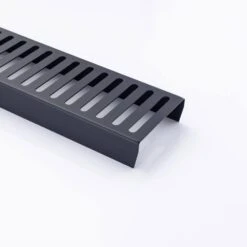 2.75 In. W X 24 In. D Grid Shower Drain Stainless Steel Decorative Drain Cover With Matte Black -Tahanbath matte black tahanbath shower drains q pzz 7002h 24 1f 1000